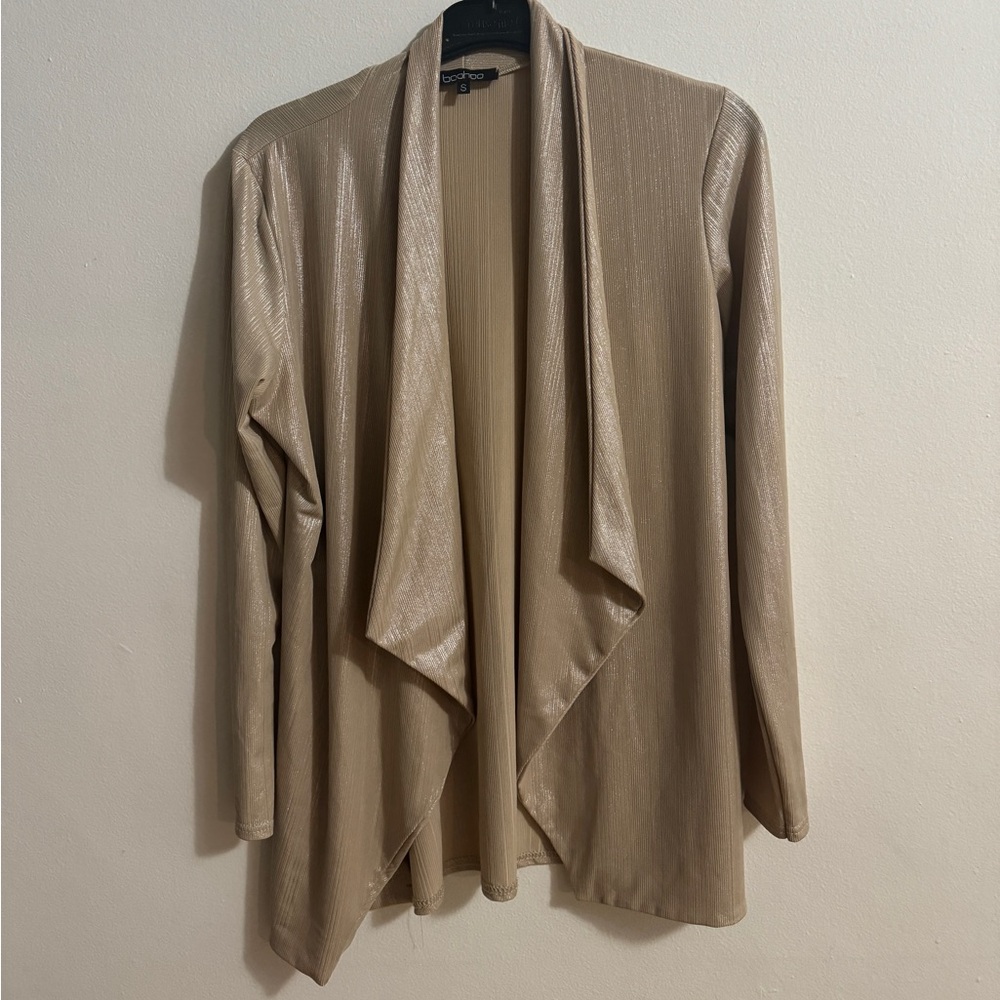 Boohoo Tan cardigan size s, used one time